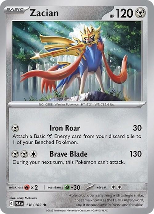 Paradox Rift Zacian [Non-holo] Pokémon card
